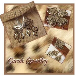 ~ Sarah Coventry Clip On Earrings, Pin, Gold Tone Vintage ~